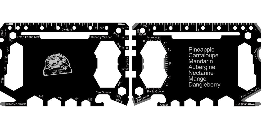 Custom Multi Tool Card (Model 1) - Laser Etched (Small Batch)