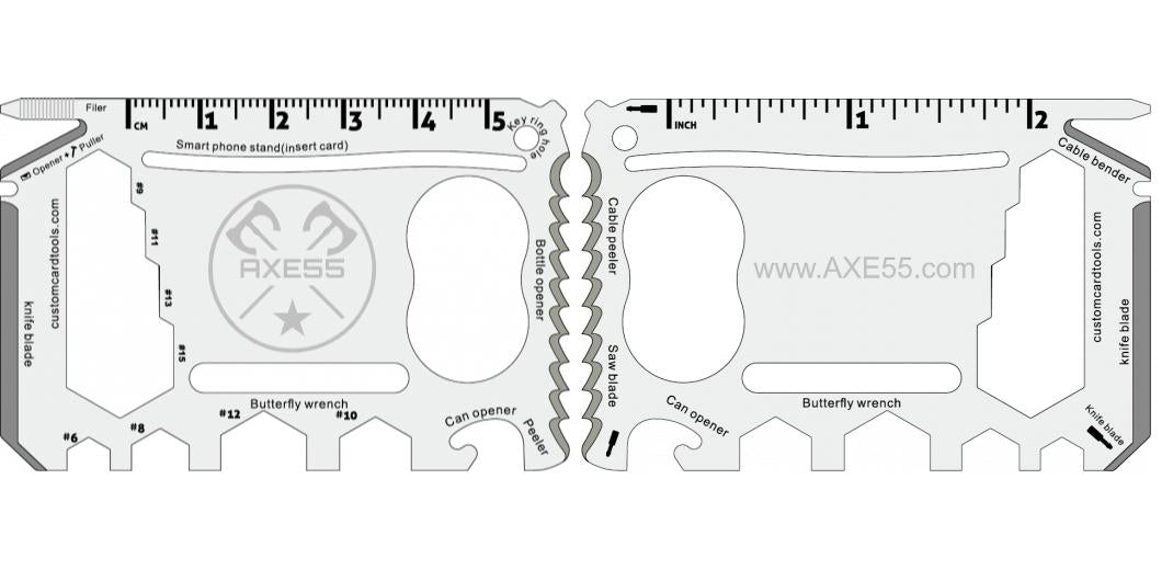 Business Card Multi Tool (Model 2) Custom Branded - Custom Card Tools