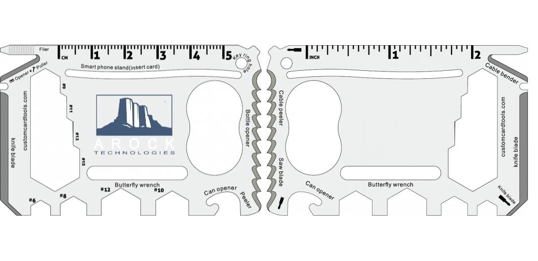 Business Card Multi Tool (Model 2) Custom Branded - Custom Card Tools