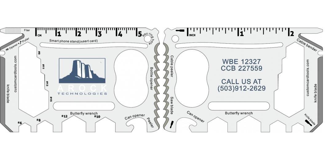 Business Card Multi Tool (Model 2) Custom Branded - Custom Card Tools