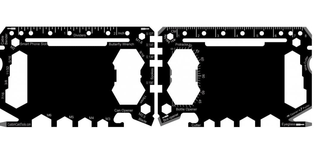 Business Card Multi Tool Card (Model 1) Custom Branded - Custom Card Tools