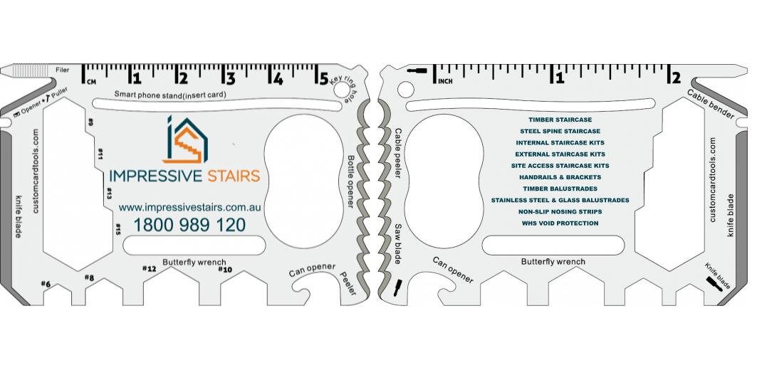 Business Card Multi Tool (Model 2) Custom Branded - Custom Card Tools