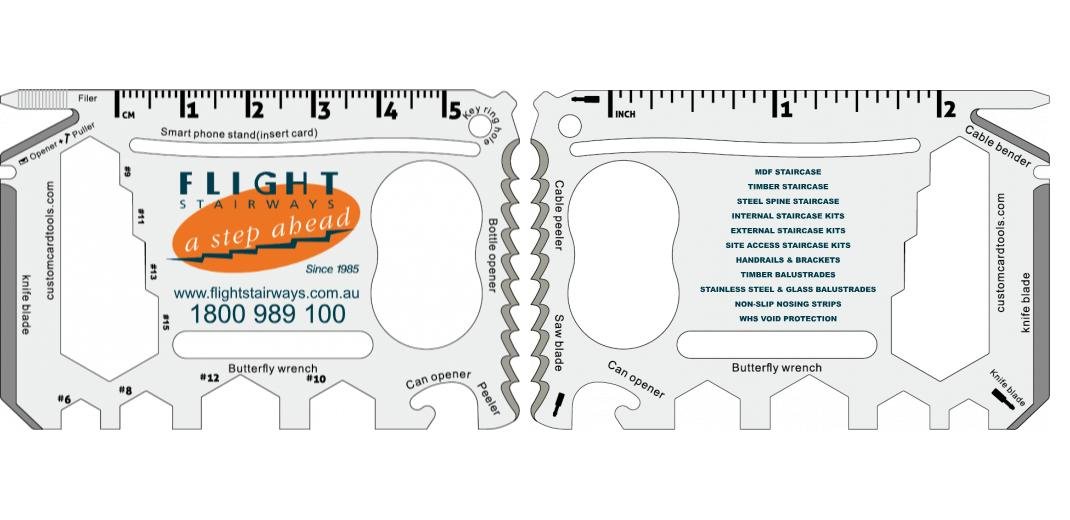 Business Card Multi Tool (Model 2) Custom Branded - Custom Card Tools