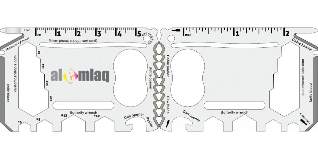 Custom Branded Business Card Multi Tool (Model 2) - Custom Card Tools