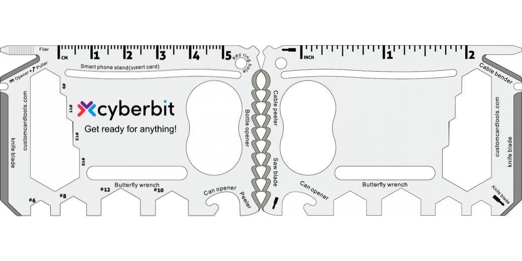Custom Branded Business Card Multi Tool (Model 2) - Custom Card Tools