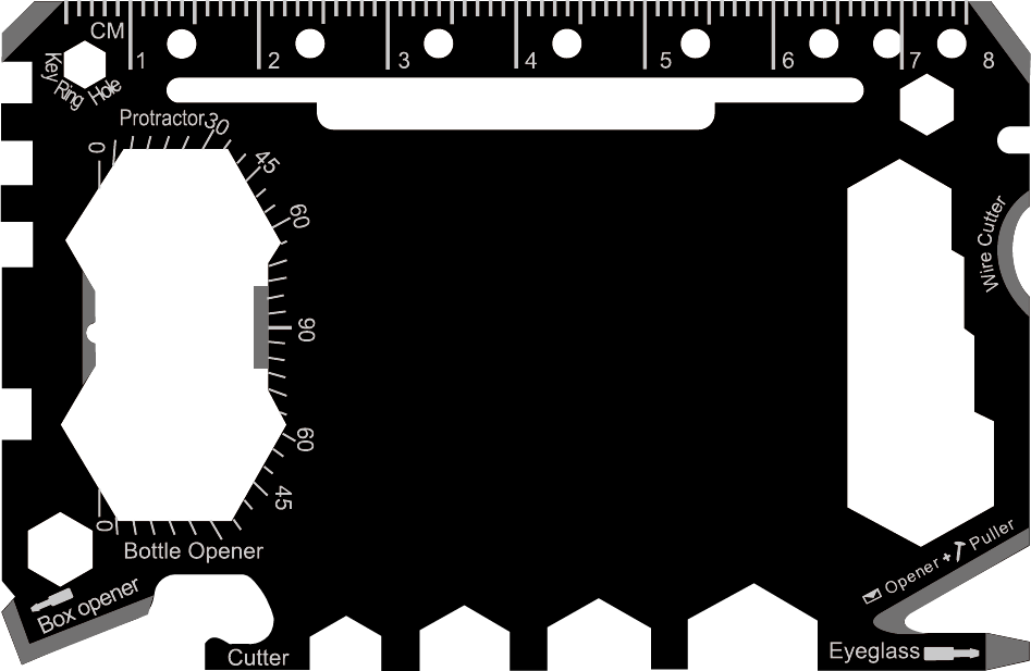 Custom Multi Tool Card (Model 1) - Laser Design Individual Cards - Custom Card Tools