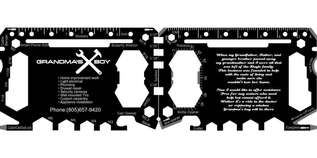 Fully Custom Multi Tool Card (Model 1) - Custom Card Tools