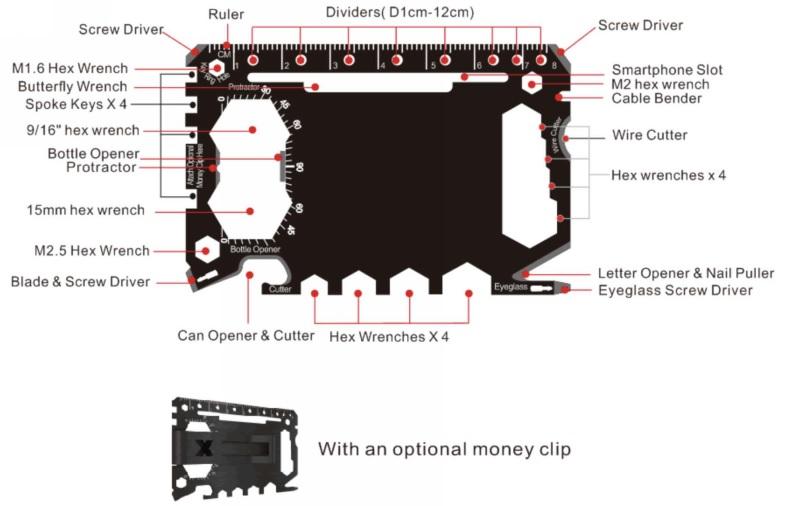 Fully Custom Multi Tool Card (Model 1) - Custom Card Tools