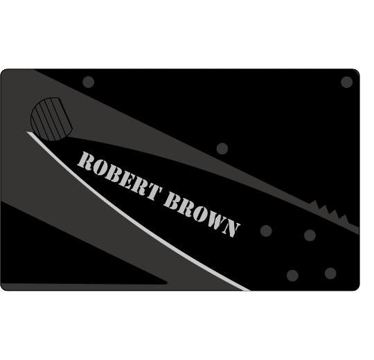 Personalized Card-Sized Folding Knife - Laser Etched - Custom Card Tools