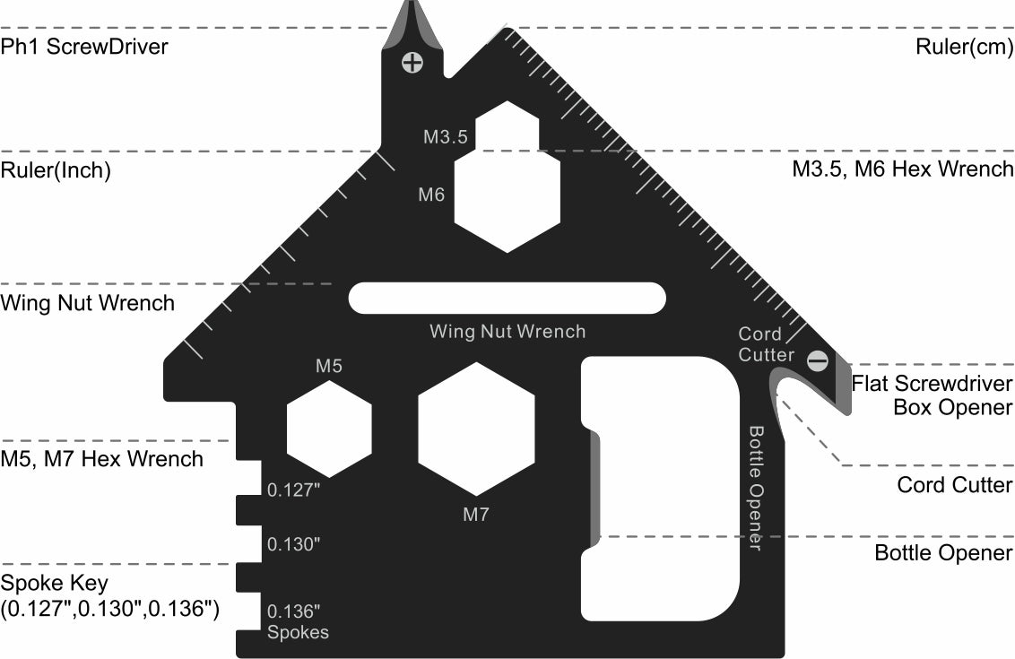 House Shaped Multi Tool Card Custom Branded