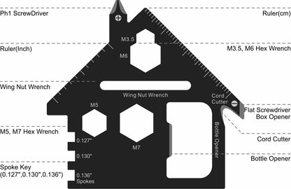 House Shaped Multi Tool Card Custom Branded