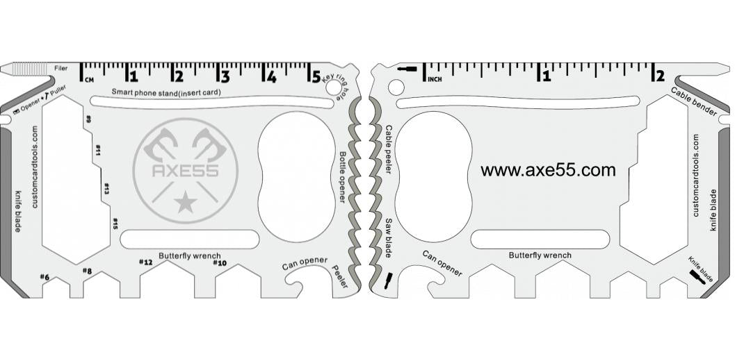 Business Card Multi Tool (Model 2) Custom Branded - Custom Card Tools