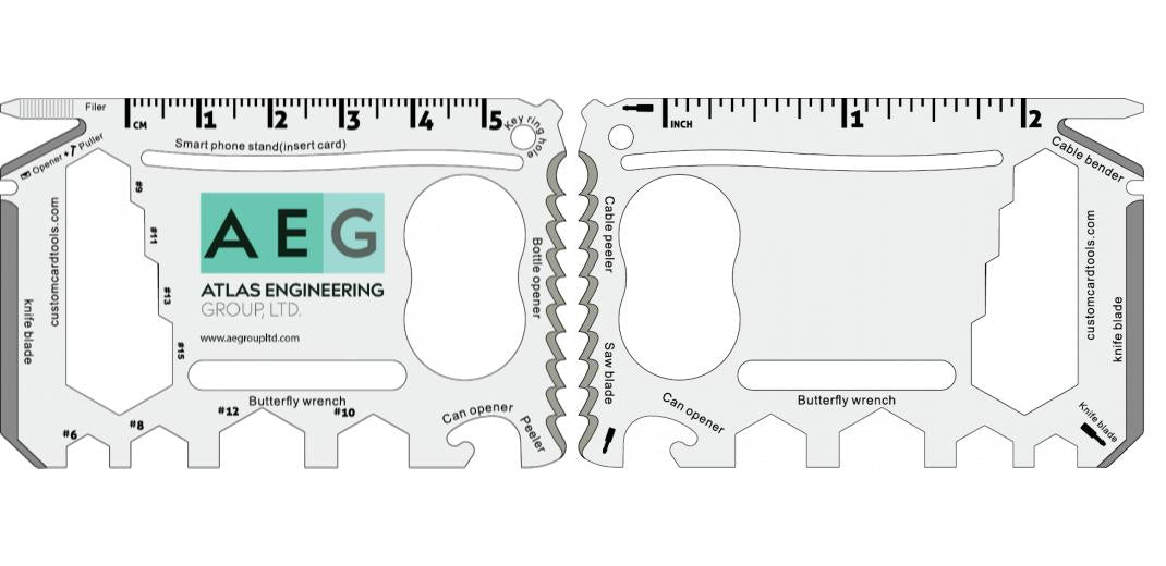 Custom Branded Business Card Multi Tool (Model 2) - Custom Card Tools
