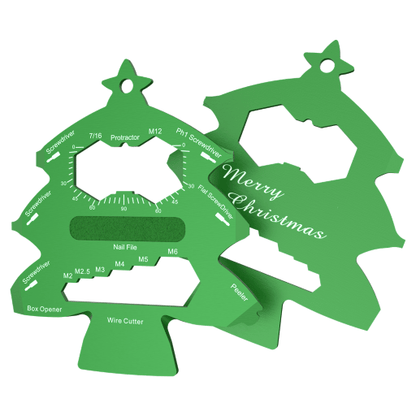 Custom Metal Christmas Tree Multi-Tool Card - Custom Card Tools