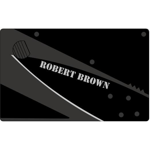 Personalized Card-Sized Folding Knife - Laser Etched - Custom Card Tools